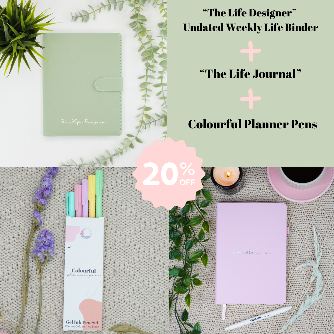 Life Designer + Life Journal + Coloured Pens - GirlGottaChange