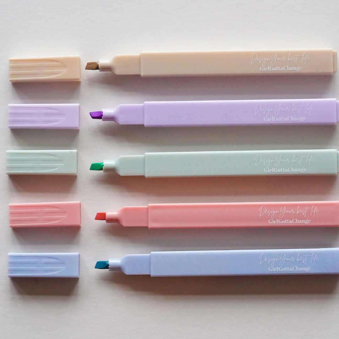 Pastel Highlighter Set- Pack Of 5 - GirlGottaChange