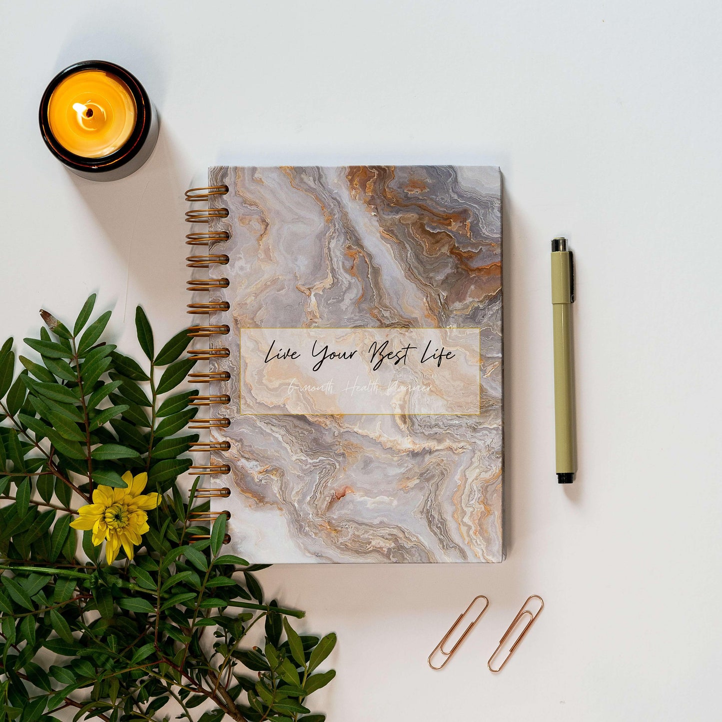 'Live Your Best Life' 6-Month Undated Health & Fitness Planner - GirlGottaChange